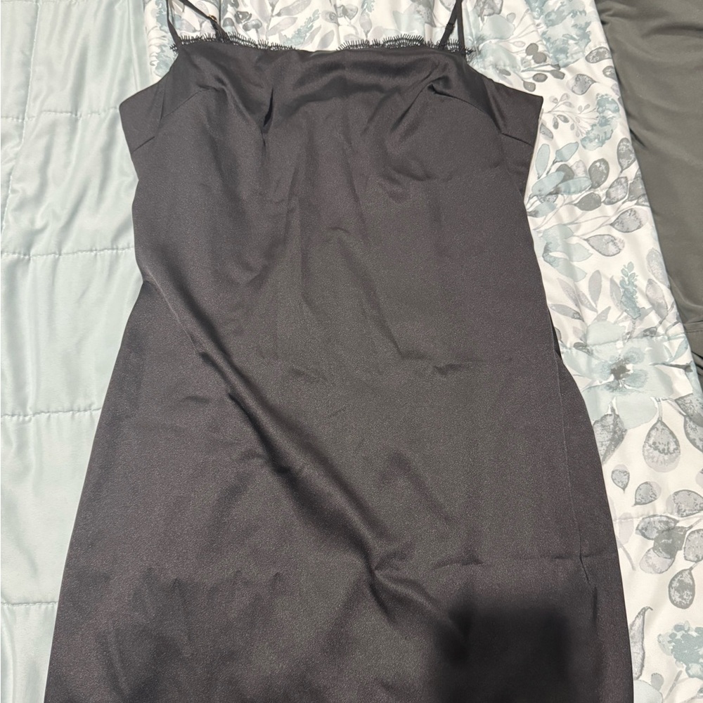 House of CB Black Spaghetti Strap Slip Dress